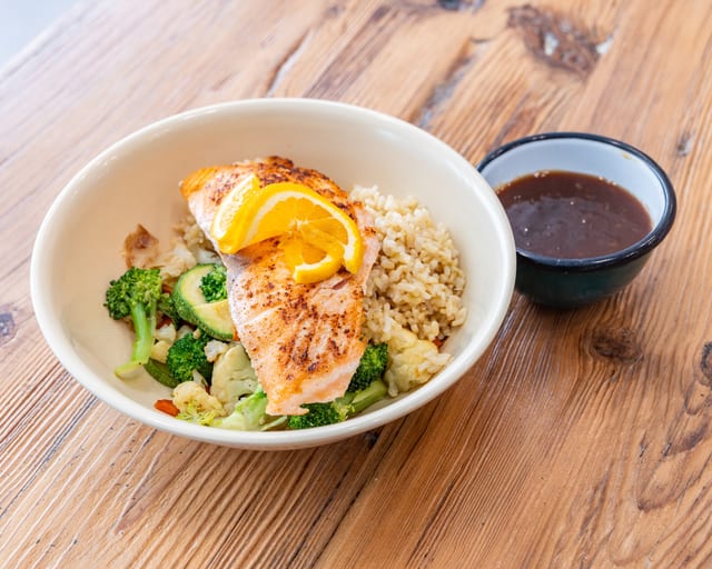 Salmon teriyaki.