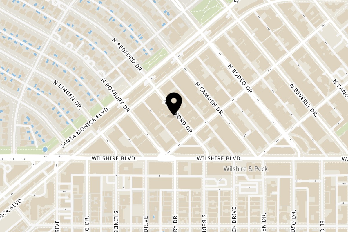 Map showing the location of Judi's Deli on 433 N Bedford Dr in Beverly Hills